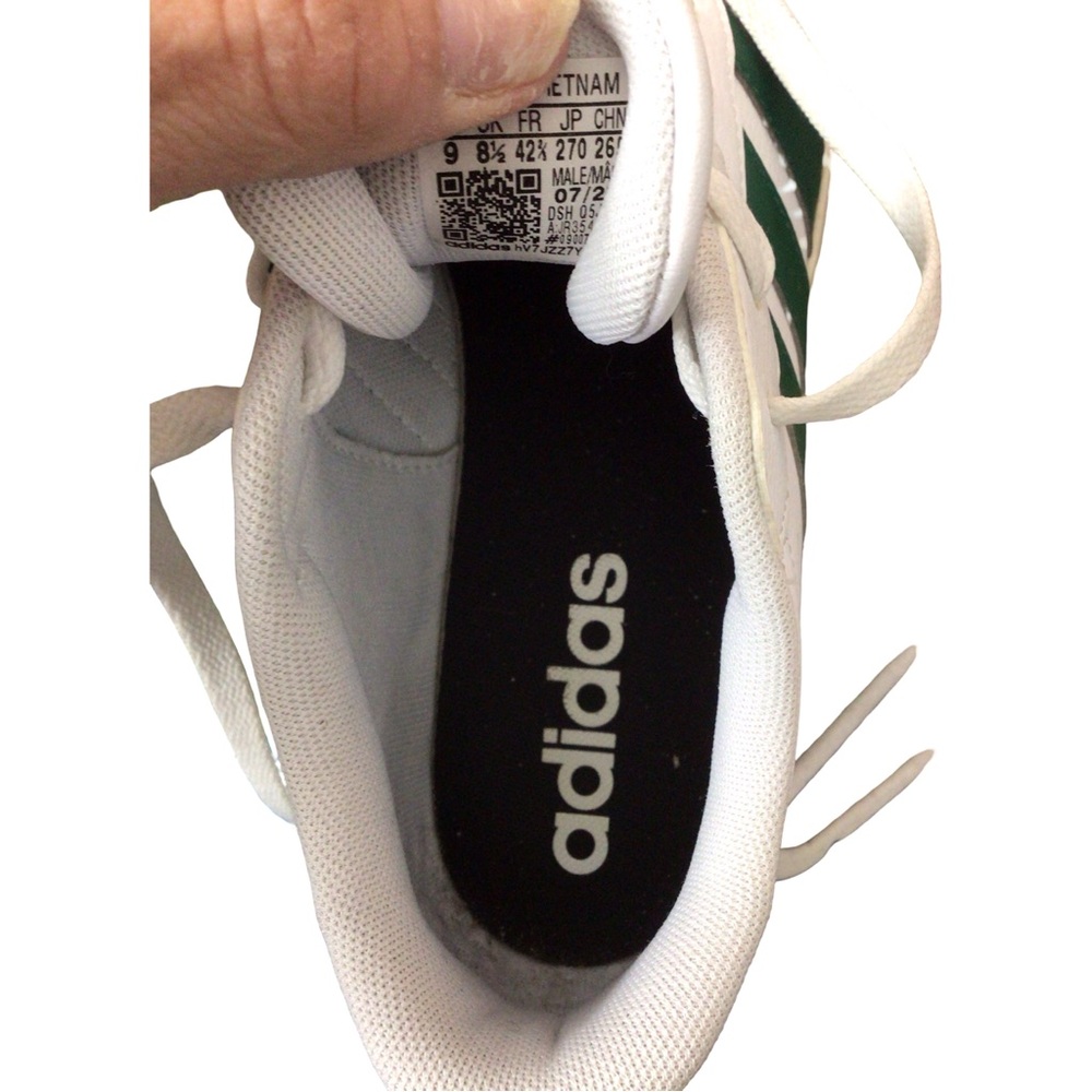 Adidas Breaknet 3.0 Men's White Sneakers with Green Stripe size 9.5 - Picture 7 of 8